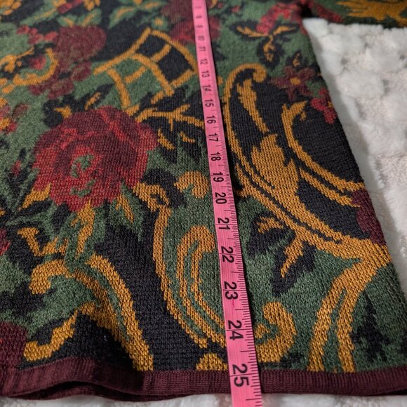 VINTAGE Art deco floral knit sweater - Picture 9 of 10